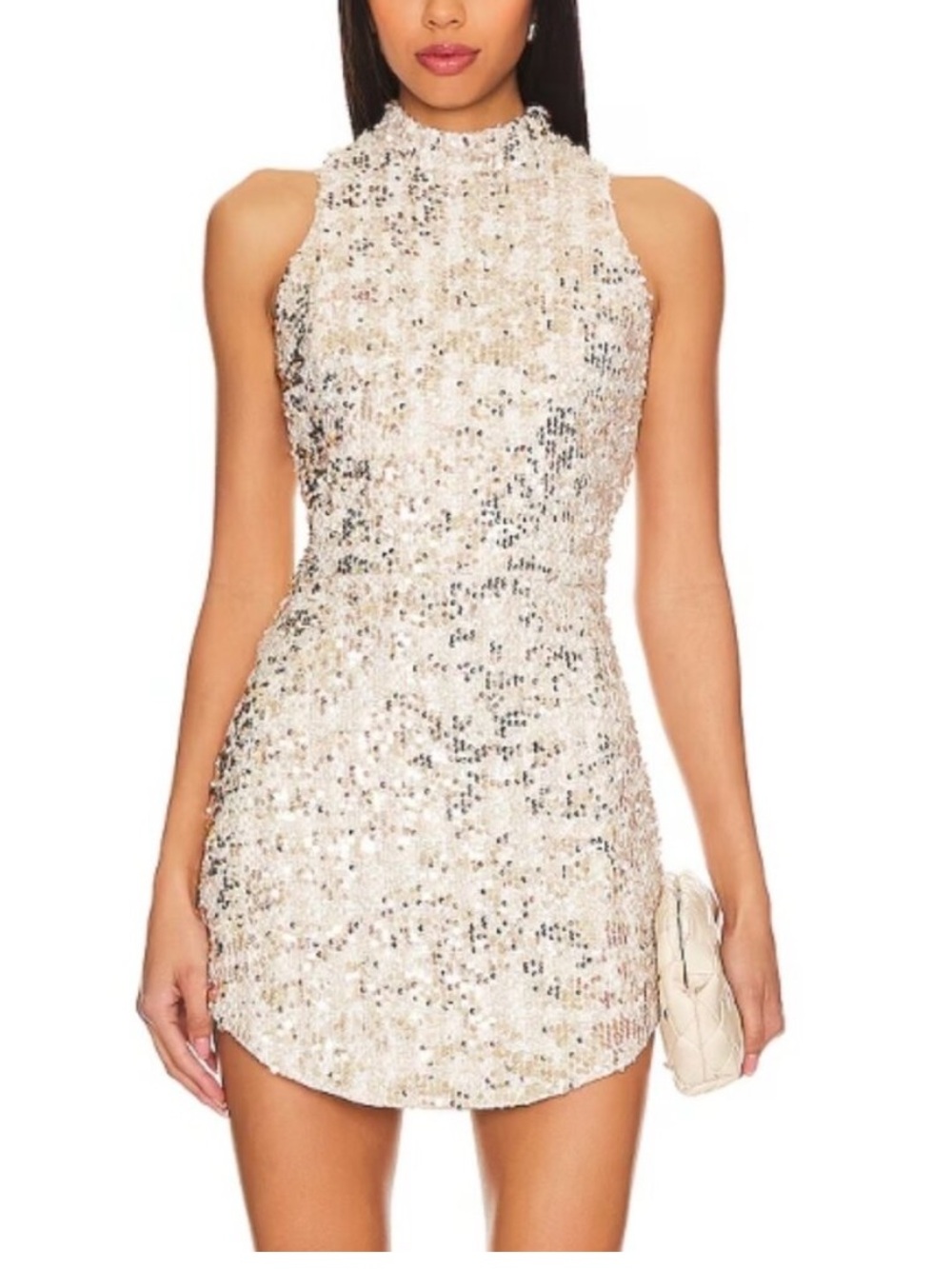 Amanda Uprichard Gold Sequin Mini Dress